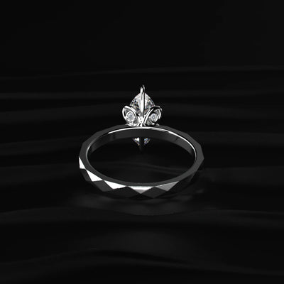Marquise Solitaire Floral Multi-Faceted Geometric Ring | Earthly Jewels   