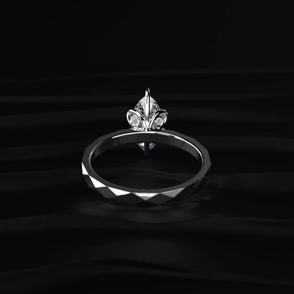 Marquise Solitaire Floral Multi-Faceted Geometric Ring