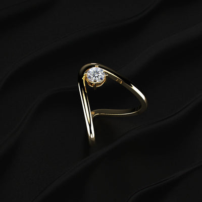 Round Cut Diamond Solitaire Vanki Ring | Earthly Jewels