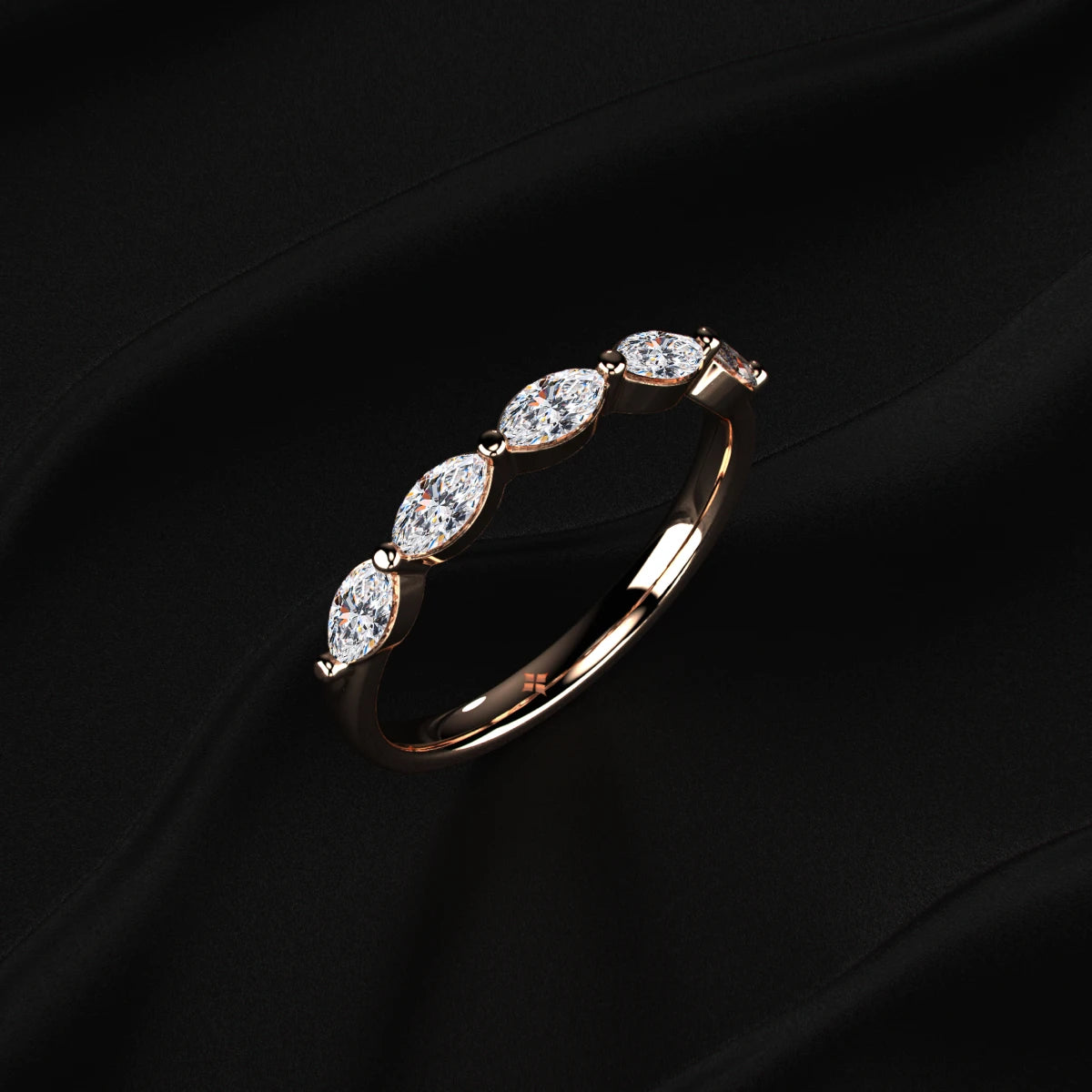 Marquise Cut Diamond Half Eternity Ring | Earthly Jewels
