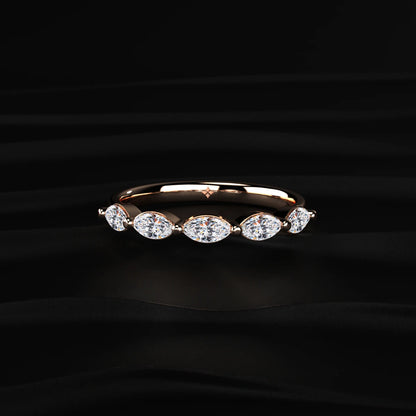 Marquise Cut Diamond Half Eternity Ring | Earthly Jewels