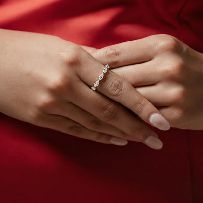 Marquise Cut Diamond Half Eternity Ring | Earthly Jewels