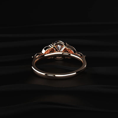 Oval Cut Diamond Ring with Marquise Side Stones | Earthly Jewels