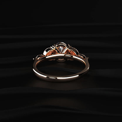 Oval Cut Diamond Ring with Marquise Side Stones | Earthly Jewels