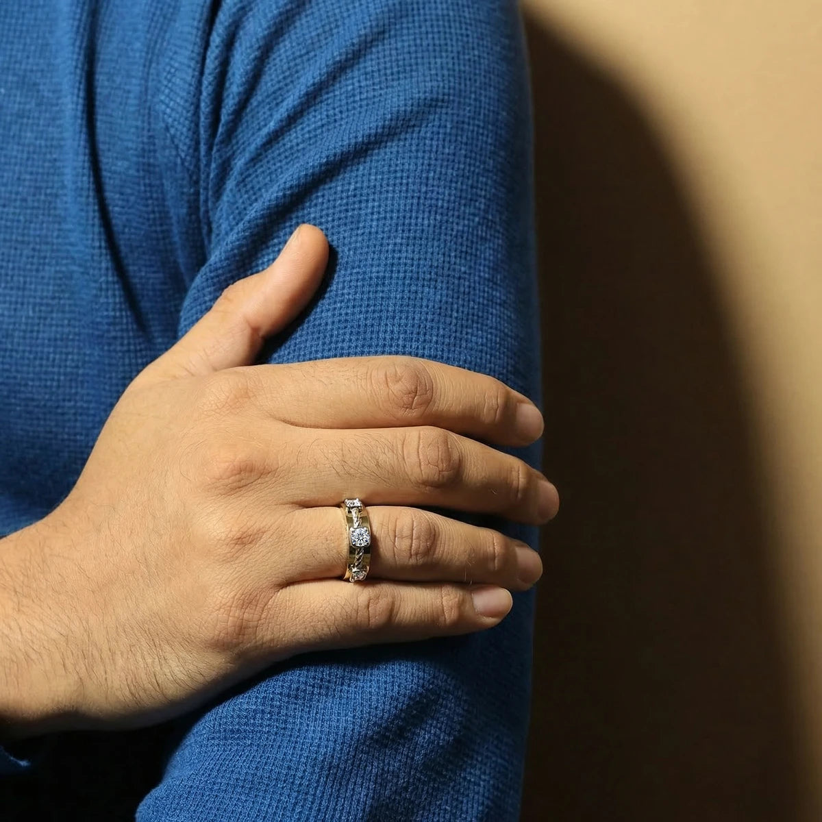 Round Brilliant Diamond Rope Eternity Ring | Earthly Jewels | Model image