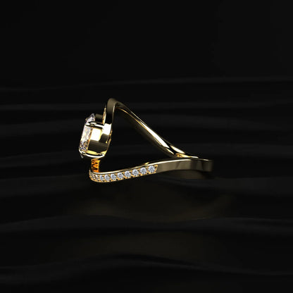 Oval Cut Diamond Infinity Swirl Bypass Pave Ring | Earthly Jewels