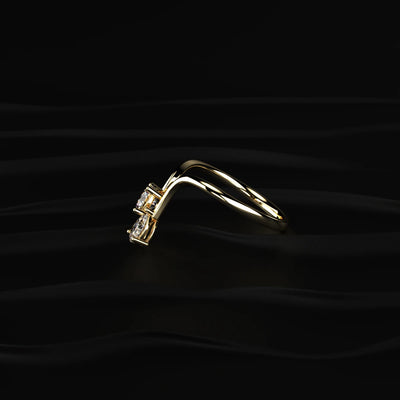 Round and Pear Diamond Toi et Moi Open Ring | Earthly Jewels