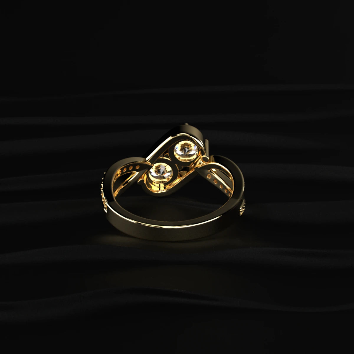 Round Diamond Toi et Moi Infinity Bypass Ring | Earthly Jewels