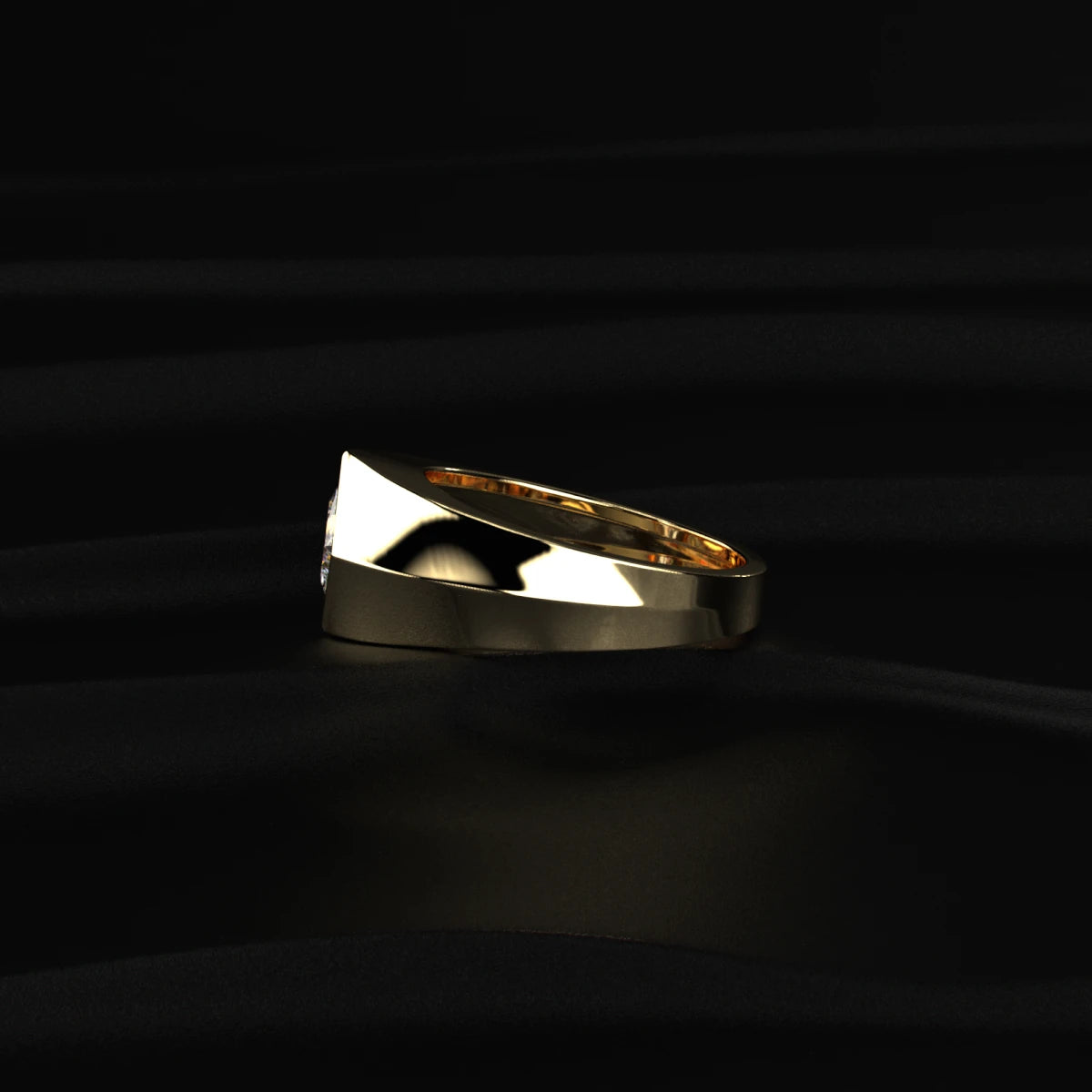 Kite Set Princess Cut Diamond Signet Ring | Earthly Jewels