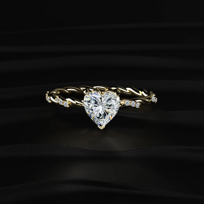 Heart Twisted Pave Band Ring | Earthly Jewels