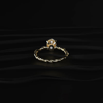 Oval Diamond Twisted Pave Band Ring | Earthly Jewels