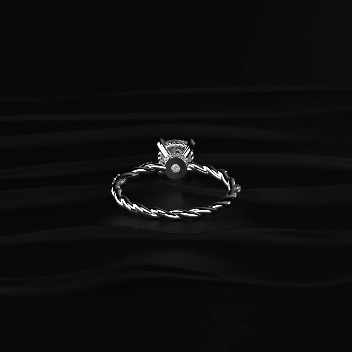 Cushion Diamond Twisted Pave Band Ring | Earthly Jewels