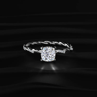 Cushion Diamond Twisted Pave Band Ring | Earthly Jewels