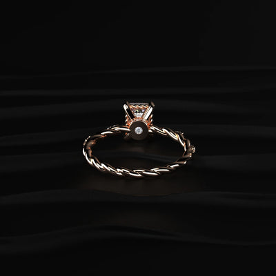 Emerald Diamond Twisted Pave Band Ring | Earthly Jewels