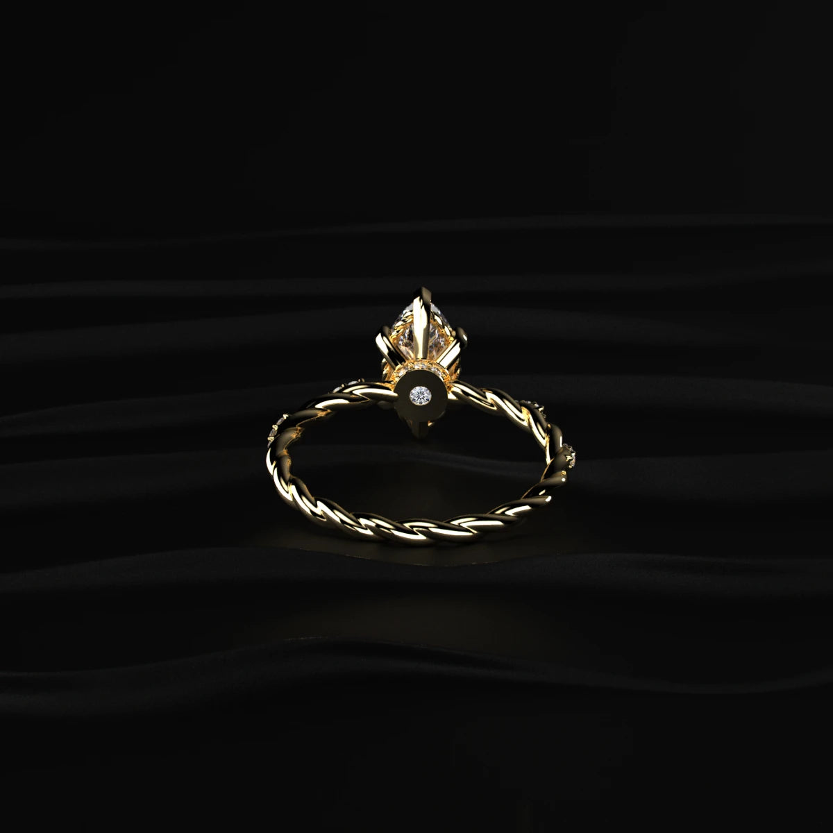 Marquise Diamond Twisted Pave Band Ring | Earthly Jewels
