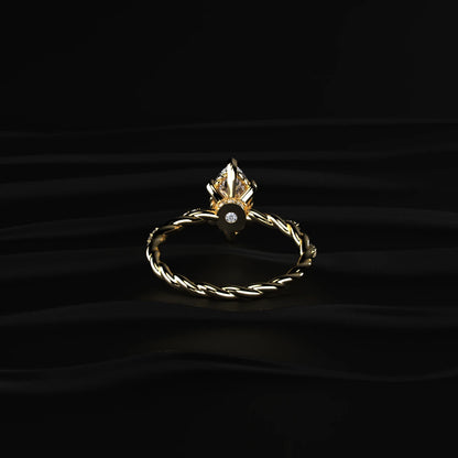 Marquise Diamond Twisted Pave Band Ring | Earthly Jewels