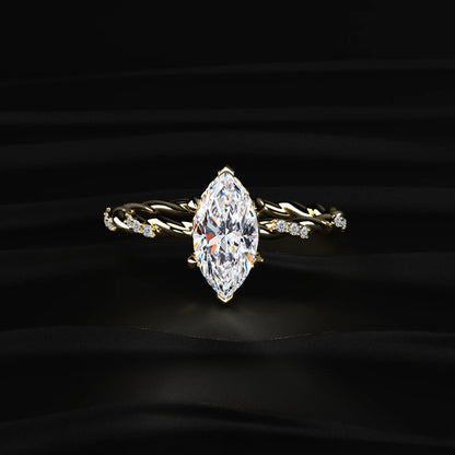 Marquise Diamond Twisted Pave Band Ring | Earthly Jewels