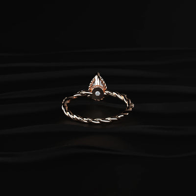 Pear Diamond Twisted Pave Band Ring | Earthly Jewels