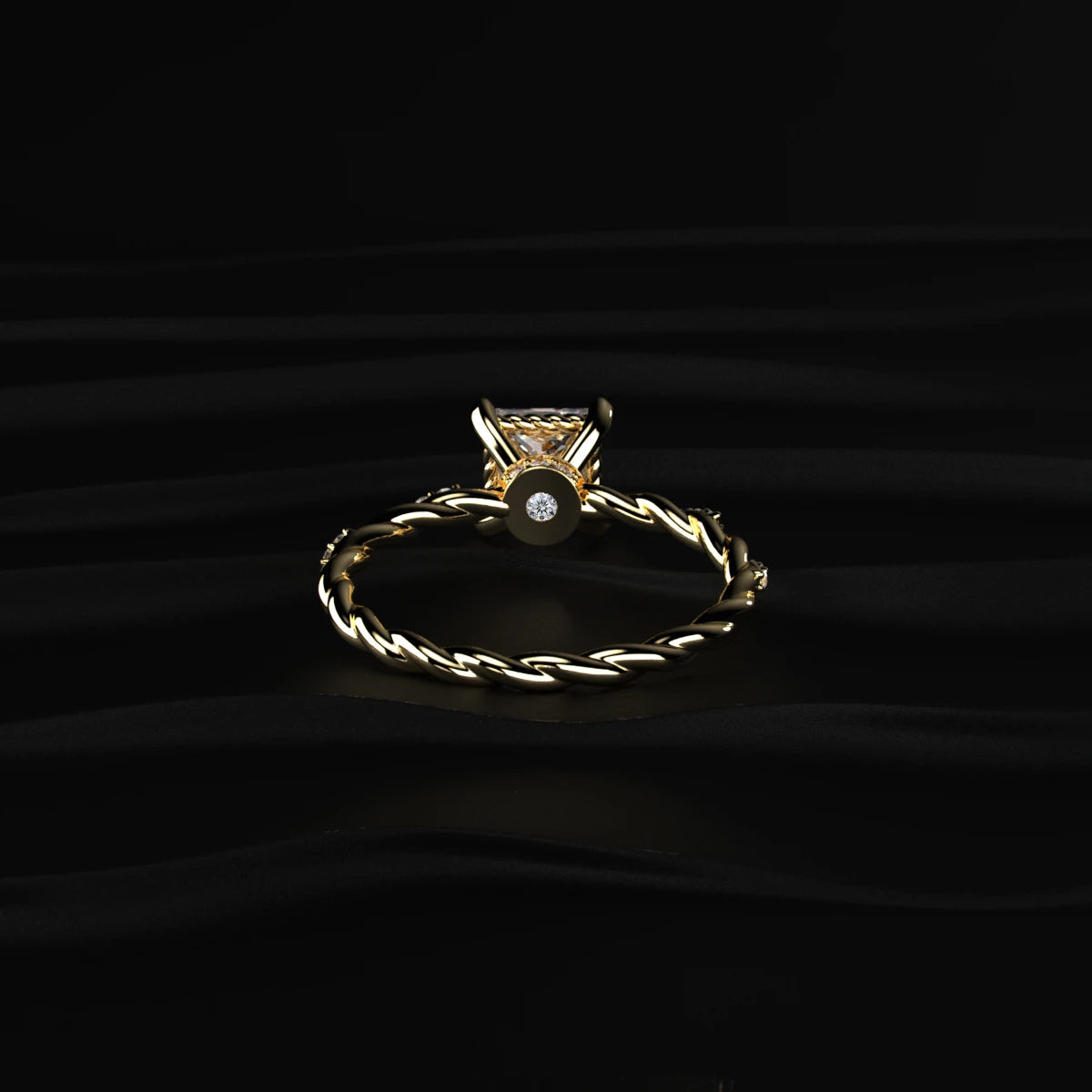 Princess Cut Twisted Pave Band Ring | Earthly Jewels