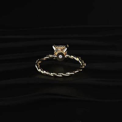 Princess Cut Twisted Pave Band Ring | Earthly Jewels