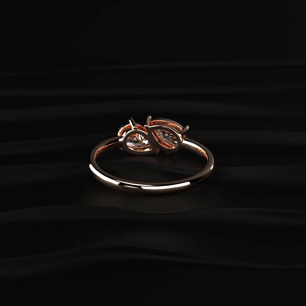 Double Pear Diamond Toi et Moi Ring | Earthly Jewels | Back Image
