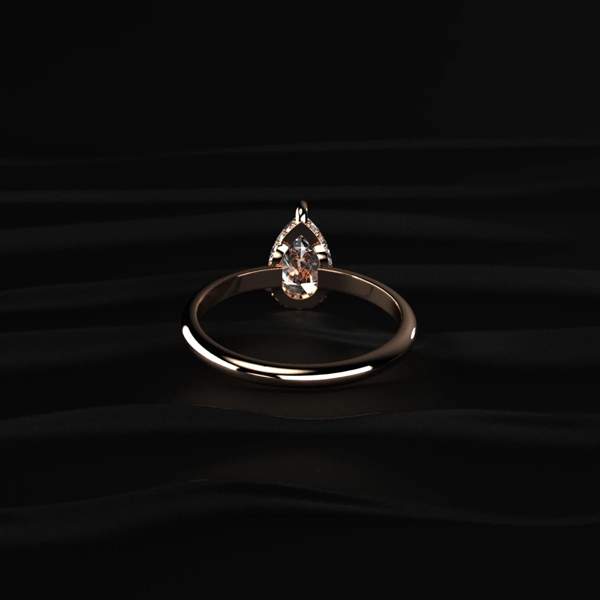 Pear Cut Diamond Engagement Ring | Earthly Jewels 