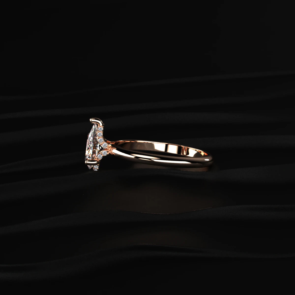 Pear Cut Diamond Engagement Ring | Earthly Jewels 
