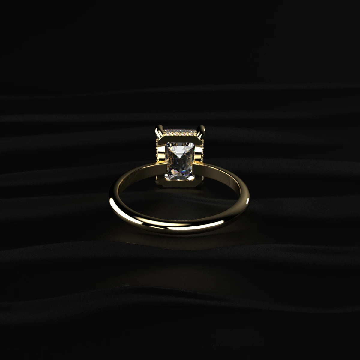 Emerald Cut Diamond Engagement Ring | Earthly Jewels 