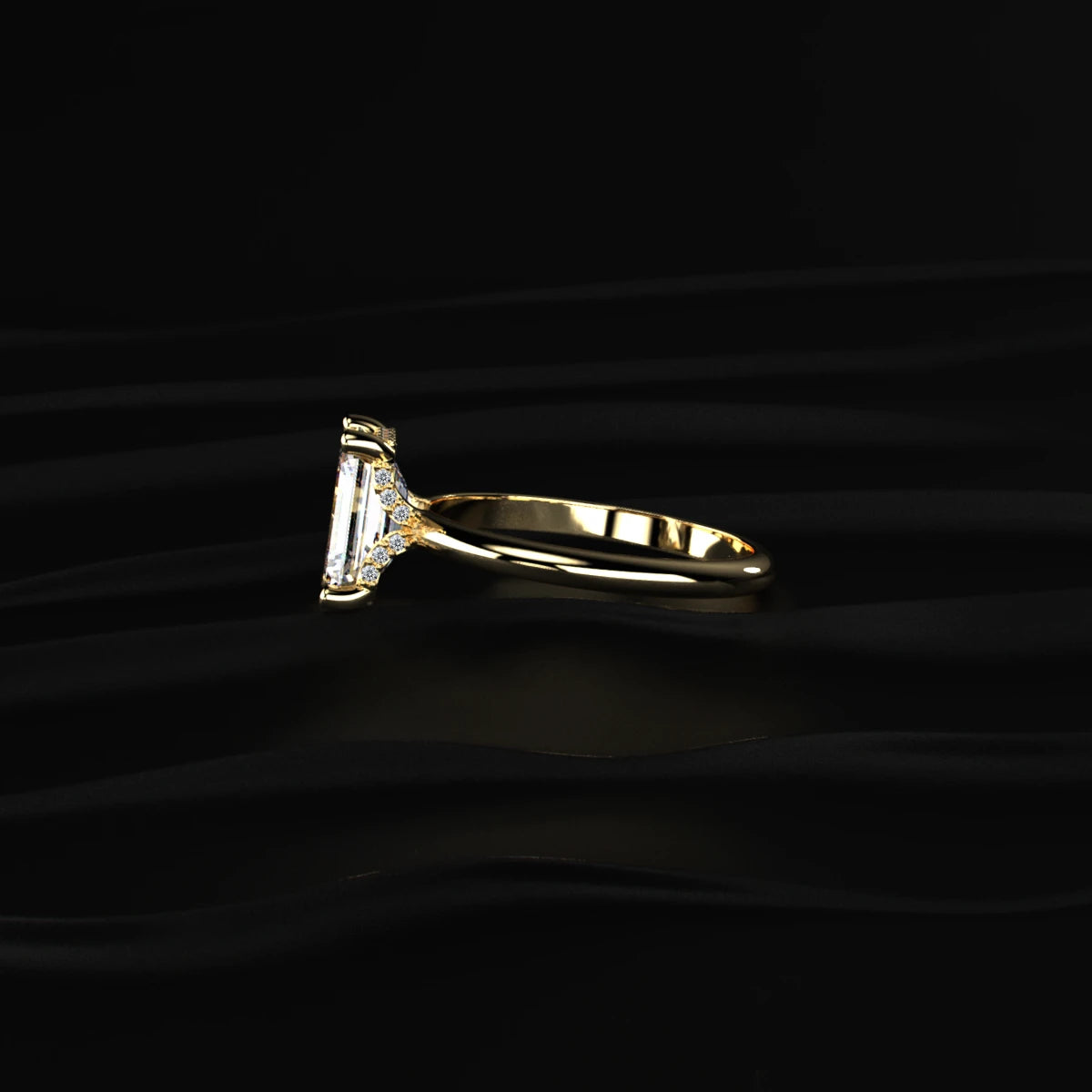 Emerald Cut Diamond Engagement Ring | Earthly Jewels 