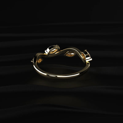 Marquise Cut Diamond Leaf Ring | Earthly Jewels 