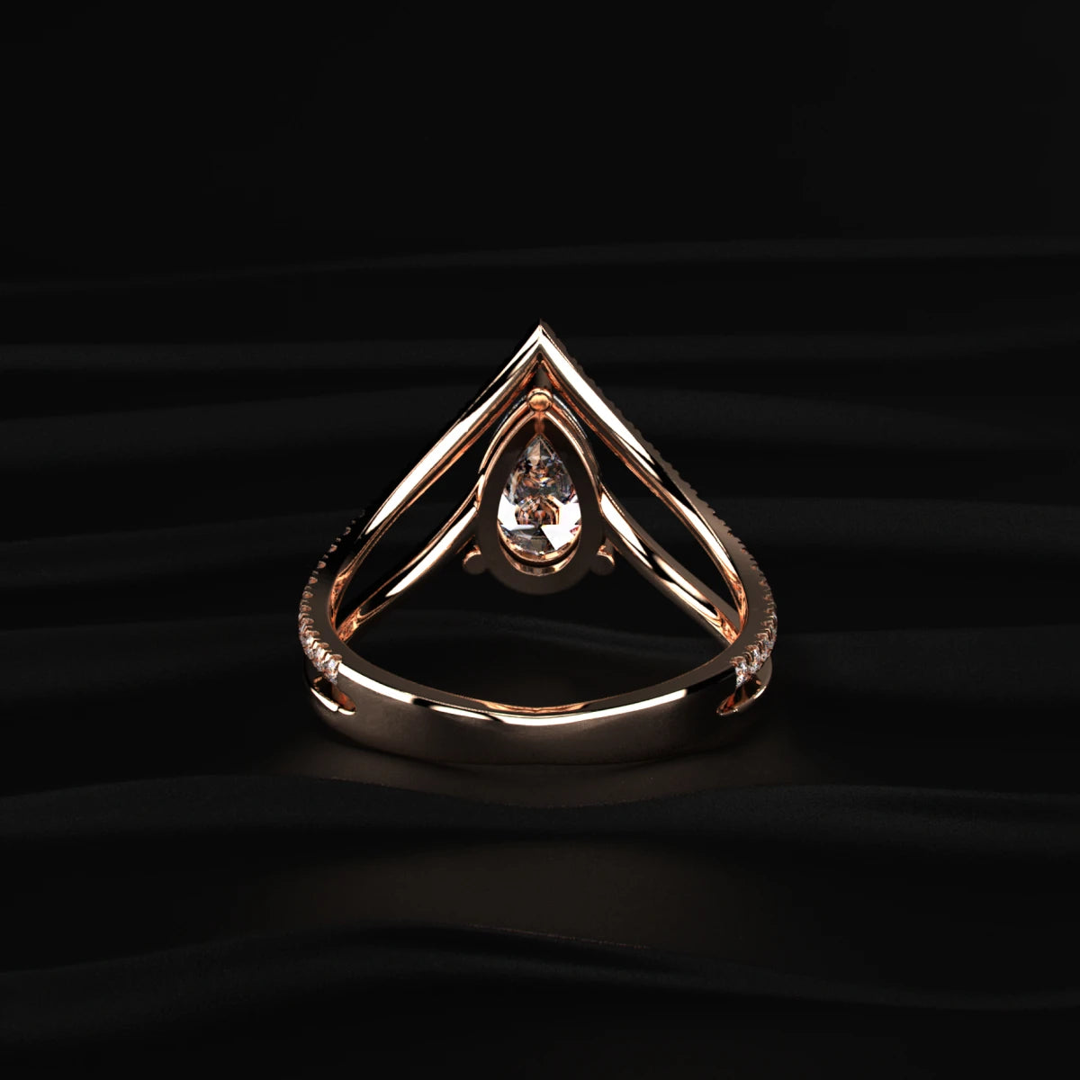Pear Shape Diamond Vanki Ring | Earthly Jewels 