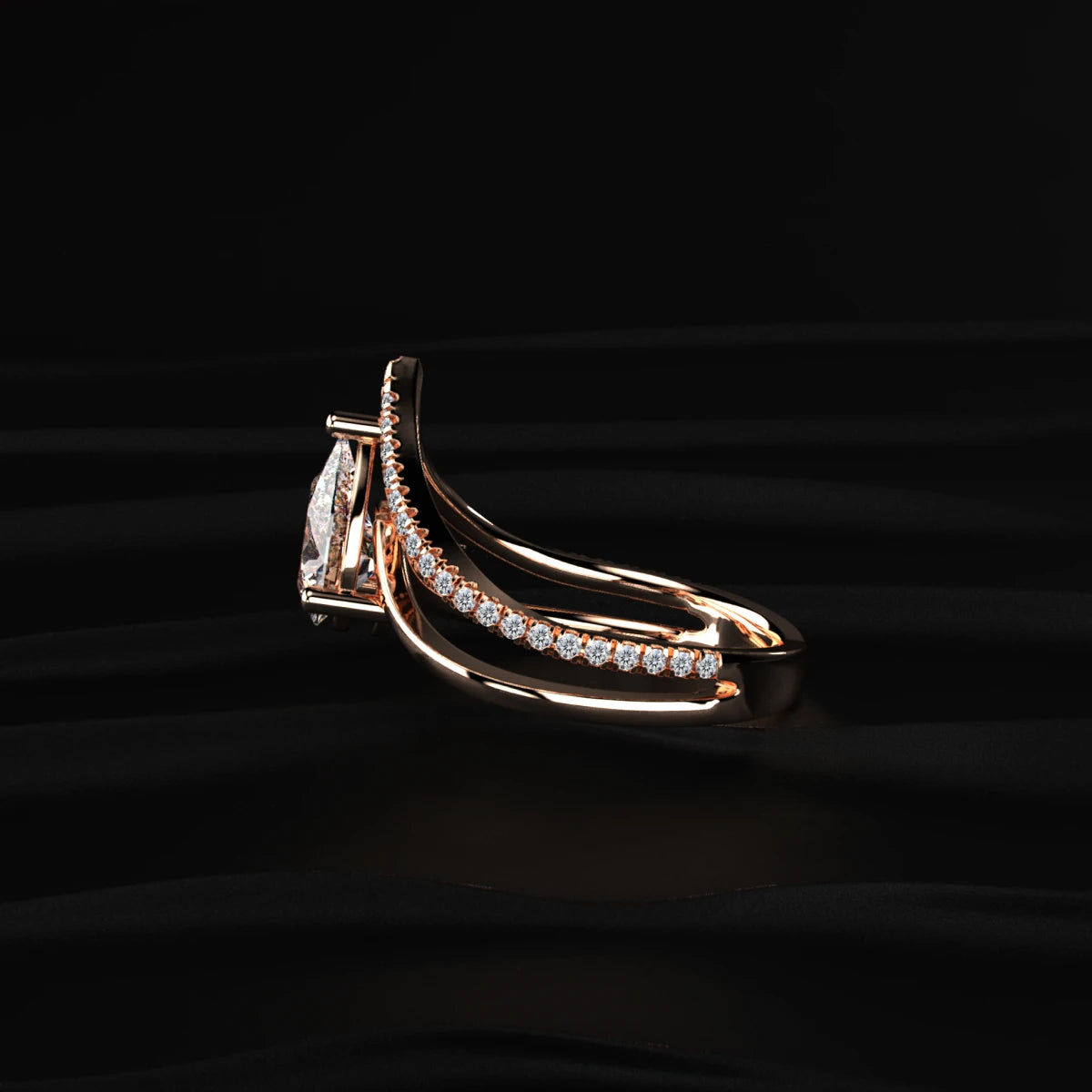 Pear Shape Diamond Vanki Ring | Earthly Jewels 