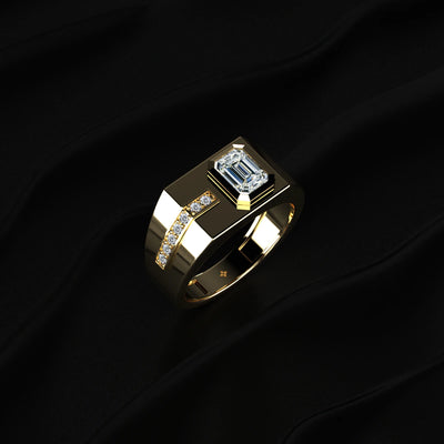 Emerald Cut Diamond Ring for Men | Earthly Jewels