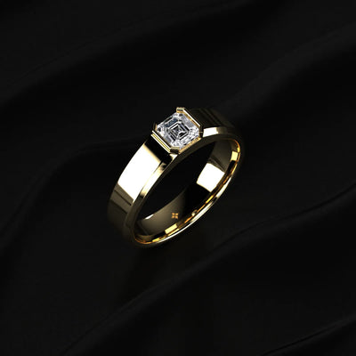 Asscher Shape Diamond Ring