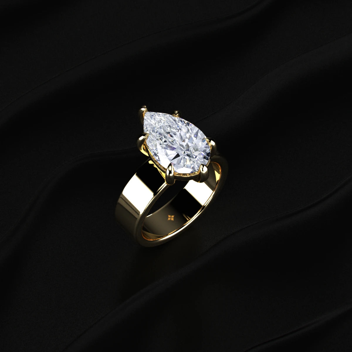 Pear Diamond Solitaire Ring