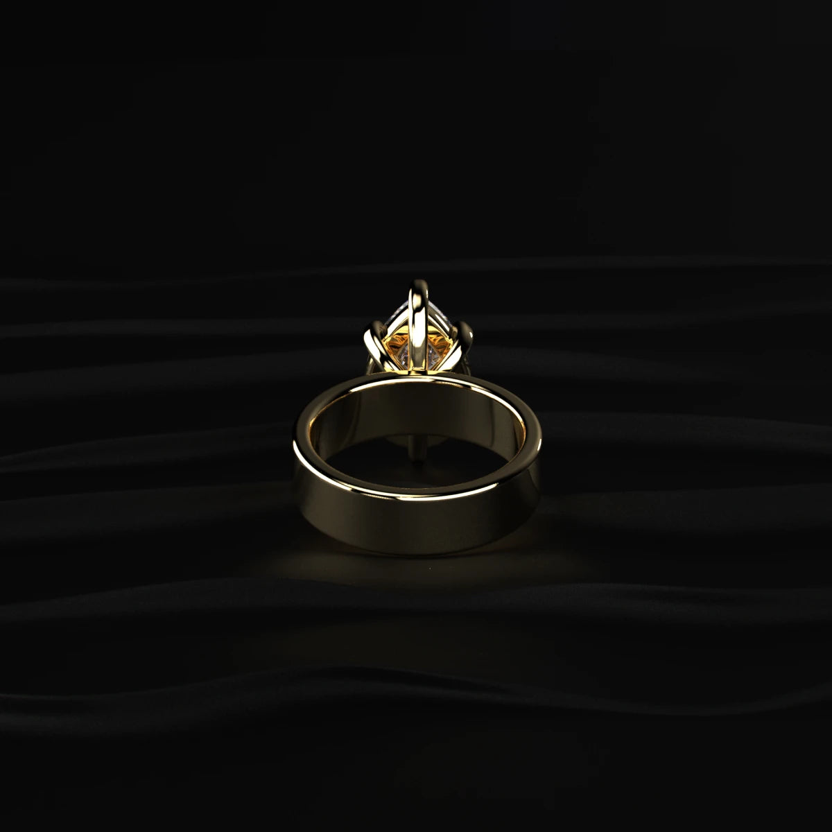 Pear Diamond Ring with Gold Band