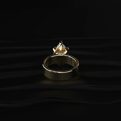 Pear Diamond Ring with Gold Band