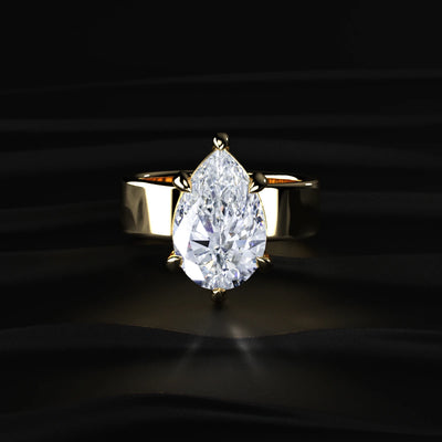 Pear Cut Diamond Solitaire Ring