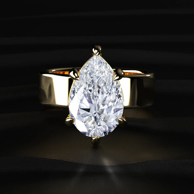 Pear Cut Diamond Solitaire Ring | Earthly Jewels