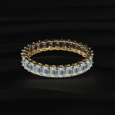 Emerald cut diamond eternity band for women