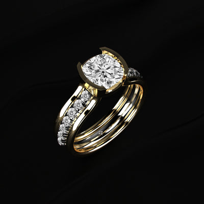 Cushion half bezel ring