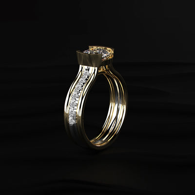 Cushion diamond pave ring