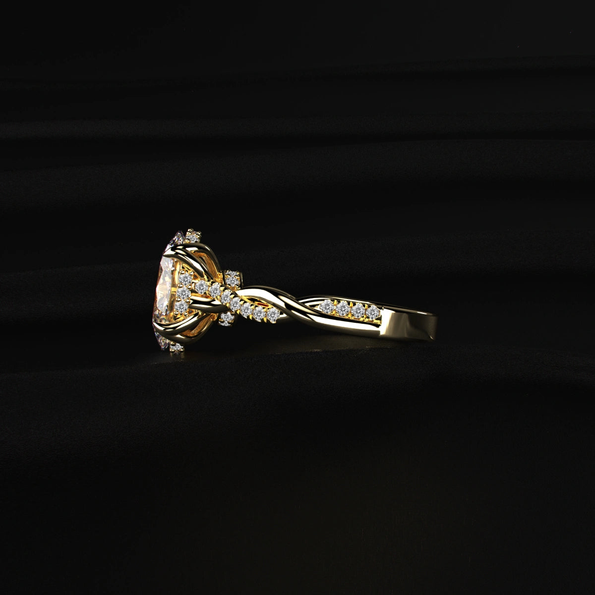 Oval Diamond Pave Ring