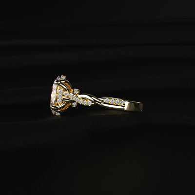 Oval Diamond Pave Ring