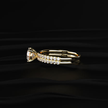 Round Solitaire Double Shank Ring | Earthly Jewels