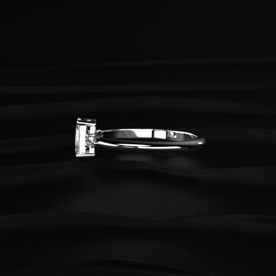 Emerald Cut with Marquise Side Diamonds Ring | Earthly Jewels