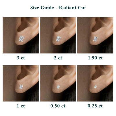 Radiant Cut Diamond Stud Earrings With Twisted Rope Frame