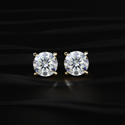 2 Carat Round Diamond Stud Earrings | Earthly Jewels #diamond-shape_round
