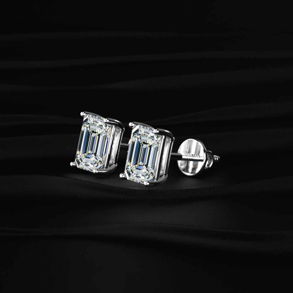 Emerald Diamond Earrings | Earthly Jewels
