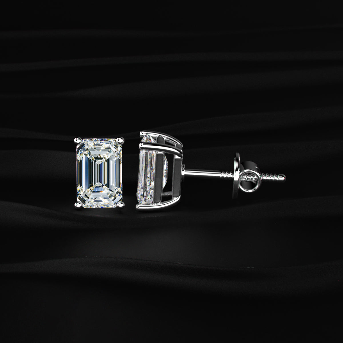 Emerald Diamond Earrings | Earthly Jewels
